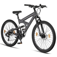 Licorne Bike Strong 2D Premium Mountainbike in 26, 27,5 und 29 Zoll Fahrrad für Jungen, Mädchen, Damen und Herren Scheibenbremse vorne und hinten 21 Gang-Schaltung -