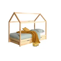 58 aufm Kessel Hausbett Kapua 208x98x159 Kinderbett Spielbett Massivholz Natur