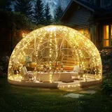 Vevor Gartenkuppel, 3,66 m Kuppelzelt, Blasenzelt, Garten-Iglu mit transparenter PVC-Abdeckung & Fenster, wasserdichter geodätischer Kuppel-Campingunterstand für Terrasse, Essbereich, Hinterhof, Party