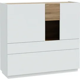 Forte Highboard Lewisville 119,7 x 111,2 x 41 cm Grau / Weiß