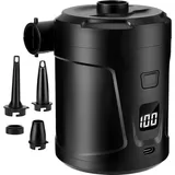 Elektrische Luftpumpe, 5200-mah-akku Mit 3 Luftdüsen, Tragbarer Aufblaser, Schnellaufblasgerät Für Schlauchboote, Luftmatratzen, Planschbecken, Schwimmringe