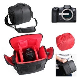 K-S-Trade Kameratasche für Canon EOS R5, Kameratasche Fototasche Schultertasche Zubehör Tasche einteilbare schwarz