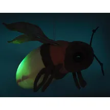 Uni-Toys - Glühwürmchen (mit Licht) - 17 cm (Länge) - Leuchkäfer, Plüsch-Insekt - Plüschtier, Kuscheltier