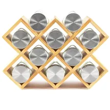 Hanseküche Gewürzregal aus Holz 26 x 18 x 9,5 cm Schwarz