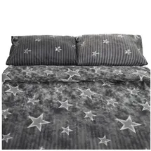 COFI 1453 Sternenmuster Grau 200 x 220 cm + 80 x 80 cm