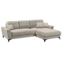 ed exciting design Ecksofa »Bern L-Form frei im Raum stellbar, mit Schlaffunktion in Sand & 3 Zierkissen