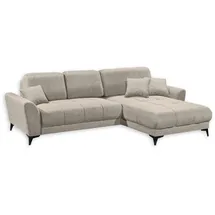 ed exciting design Ecksofa »Bern L-Form frei im Raum stellbar, mit Schlaffunktion in Sand & 3 Zierkissen