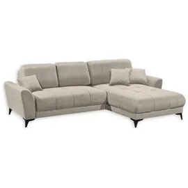 ed exciting design Ecksofa »Bern L-Form frei im Raum stellbar, mit Schlaffunktion in Sand & 3 Zierkissen