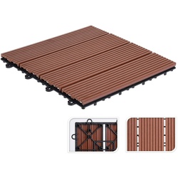 AMBIANCE Bausatz 6 Pvc Bodenfliesen 30X30Cm für Terrasse