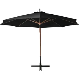 vidaXL Ampelschirm mit Mast 3,5 x 2,9 m Massivholz Tanne schwarz 313772