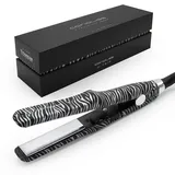 CORIOLISS C-TRIP | Haarglätter für Frauen | Titanium Glätteisen für feines Haar | Professionelles Glätteisen mit Temperaturkontrolle | Mini-Platten (Zebra Silver)