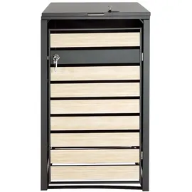 Mendler Mülltonnenverkleidung HWC-J81 68 x 117 cm braun