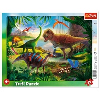 Trefl Trefl, Puzzle, Rahmenpuzzle mit Unterlage, 25 Teile, Dinosaurier, für Kinder ab 4 Jahren