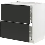 IKEA METOD / MAXIMERA Unterschr.f Kochf/2 Fronten/3 Sch. weiß/Upplöv matt anthrazit 80x60 cm