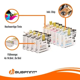 Bubprint kompatibel zu Brother LC-223XL LC-227 4x schwarz + LC-223XL  LC-225 2 CMY