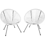 Tectake Gartenstuhl 70,5 x 69 x 78 cm weiß 2 St.