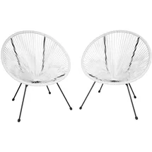 Tectake Gartenstuhl 70,5 x 69 x 78 cm weiß 2 St.