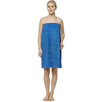 Arus Saunakilt für Damen 100% Bio-Baumwolle-Frottee mit Gummizug und Klettverschluss Größe: L/XL, Farbe: Königsblau