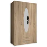 SchlafKONTOR Drehtürenschrank Paul 120 x 195 x 55 cm eiche