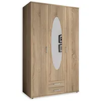 SchlafKONTOR Drehtürenschrank Paul 120 x 195 x 55 cm eiche