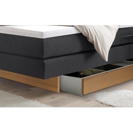 Hasena Boxspringbett »Ottawa« inkl. 2 Bettkästen mit gedämpftem Selbsteinzug, braun Anthrazit, Liegefläche:180 x 200 cm, Topper:Base-Topper