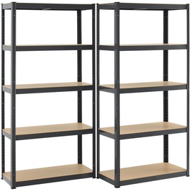 Juskys Lagerregal Basic 2er Set 180 x 90 x 40 cm – Grau