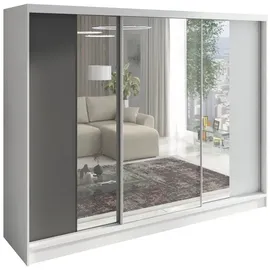 A&J MöbelLand Schiebetürenschrank VIDA 200 x 215 x 59,5 cm Grau