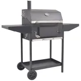 Holzkohlegrill Smoker Mit Ablage Schwarz