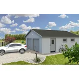 Palmako Nordic+ Gartenhaus/Garage Andre mit Sektionaltoren - 44,7 m2 - 160 mm