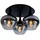 GLOBO Runde Deckenleuchte 3x E27 schwarz Glas