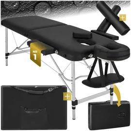 Tectake tectake® 2 Zonen Massageliege-Set, Breite 61 cm, Polsterung 4 cm, mit Aluminiumgestell, 210 x 95 x 89 cm