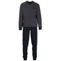 Götzburg Pyjama »Manhattan«, (2 tlg.), Langarm, V-Ausschnitt, lange Hose,