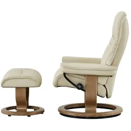 Stressless Relaxsessel mit Hocker Leder 88 x 103 x 78 cm creme