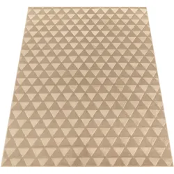 Paco Home Teppich »Haarlem 942«, rechteckig, 10 mm Höhe, Kurzflor, Uni Farben, Hoch-Tief Effekt, geometrisch, weich & kuschelig Paco Home Beige B: 80 cm   1 St.
