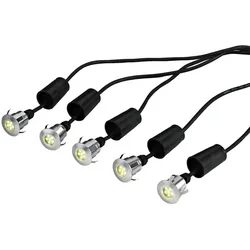 Licht-Erlebnisse Bodeneinbaustrahler FELETILA 5-fach LED Aluminium Eloxiertes Aluminium IP54 LE57403