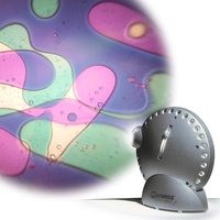 Mathmos Space Projektor in Silber mit Lavalampen Effekt Violett/Grün