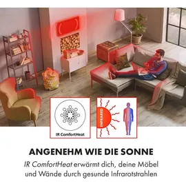 Klarstein Infrarotheizung 1300W Wärmespeicher Marmor Schwarz