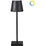 Beliani Tischlampe Schwarz Metall Kabellos Wiederaufladbar Akku Touch Funktion LED Dimmfunktion USB Kabel Indoor Outdoor Tischleuchte Schreibtischlampe