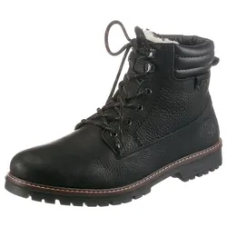Winterboots RIEKER, Herren, Gr. 46, schwarz, Leder, Lederimitat, casual, Schuhe Schnürboots, mit TEX-Ausstattung