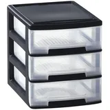 Curver Schreibtisch-Schubladenbox Babel A4 3x5L Schwarz Transparent