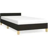 vidaXL Bettgestell mit Kopfteil ohne Matratze Schwarz 90x200 cm Stoff
