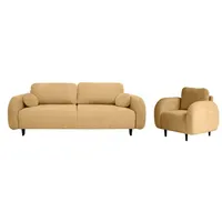 MOEBLO Polstergarnitur Carina, (Wohnzimmergarnitur Zweisitzer-Sofa Sessel Polstermöbel-Set Sitzgarnitur 3-1-1 Einzelsofa Couch-Set 3-1 Polstersessel), mit 1 oder 2 sessel gelb