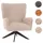 Mendler Lounge-Sessel HWC-N65 Chenille 75 x 99 x 75 cm Grau drehbar mit Rollen