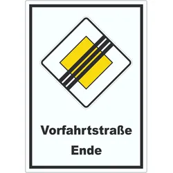 HB-Druck Vorfahrtstraße Ende Aufkleber A3 (297x420mm)