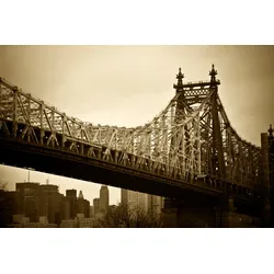 Fototapete PAPERMOON "New York Bridge", bunt (mehrfarbig), B:2,5m L:1,86m, Vlies, Tapeten