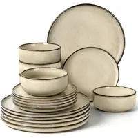 Homikit Geschirr Set 6 Personen, 18-tlg Reaktive Glasur Geschirrset,