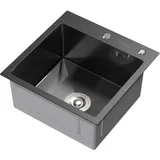 ML-Design Spülbecken Edelstahl 45x45 cm Anthrazit Eckig 1 Becken Klein