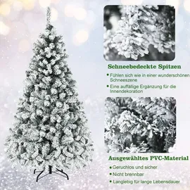 Costway Künstlicher Weihnachtsbaum mit Warmweißen Led-Leuchten 180cm