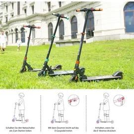 RCB Elektroroller für Kinder 12-16km Reichweite, Einstellbare Geschwindigkeit und Höhe, Faltbarer Elektroroller für Kinder, und Jugendliche - bis zu 20 Km/h, Max. 16Km, Faltbar Geschenk Kinder