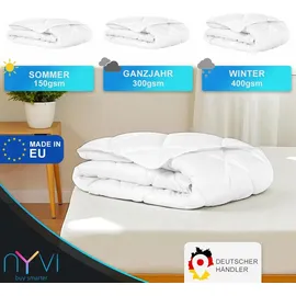 nyvi Sommerbettdecke DreamScience Comfort+ 135x200 cm - Atmungsaktive & Leichte Sommerdecke 150gsm - Bis 95°C Waschbar Kochfest - Sommersteppdecke... - Weiß